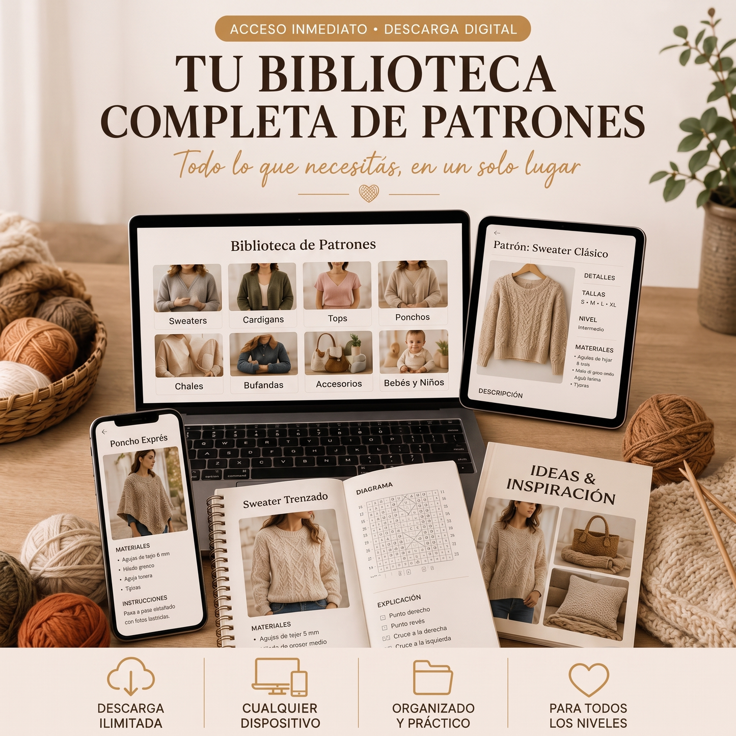 El Método Completo de Tejido a Dos Agujas